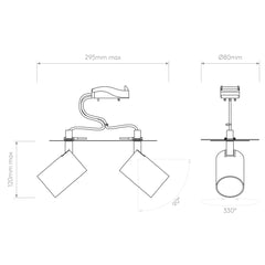 Ascoli Double Spot Light, Adjustable, Matte Nickel, GU10, IP20