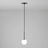 Alfi Pendant, White Glass with Black Hardware, LED, Recessed, On/Off, IP20