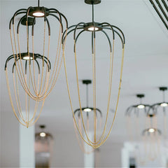 Alysoid Pendant with Brass Beads, 34.5 cm ø x 54, LED, Phase Dim, IP20
