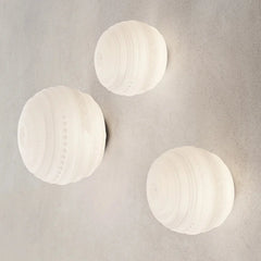 Braille Wall, 25 cm, White Textured Glass with Black Base, E14, Triac Dim, IP20