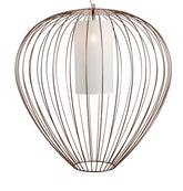 Cell Pendant Lamp, Wide, 59 cm H, Bronze Metal with White Poly, E27, IP65