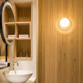 Circ Wall Light, White Poly with Black Ring, LED, Triac Dim, IP55