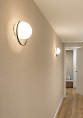 Circ Wall Light, White Glass with Black Ring, LED, Triac Dim, IP20