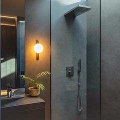Circ Wall Light, White Poly with Rust Strap, LED, Triac Dim, IP55