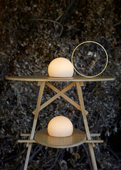 Circ Wireless Table Lamp, Poly Shade with Large Gold Ring, LED, IP67 INDOOR ONLY