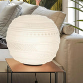 Braille Table Lamp, 40 cm, White Textured Glass with Black Base, E27, IP20