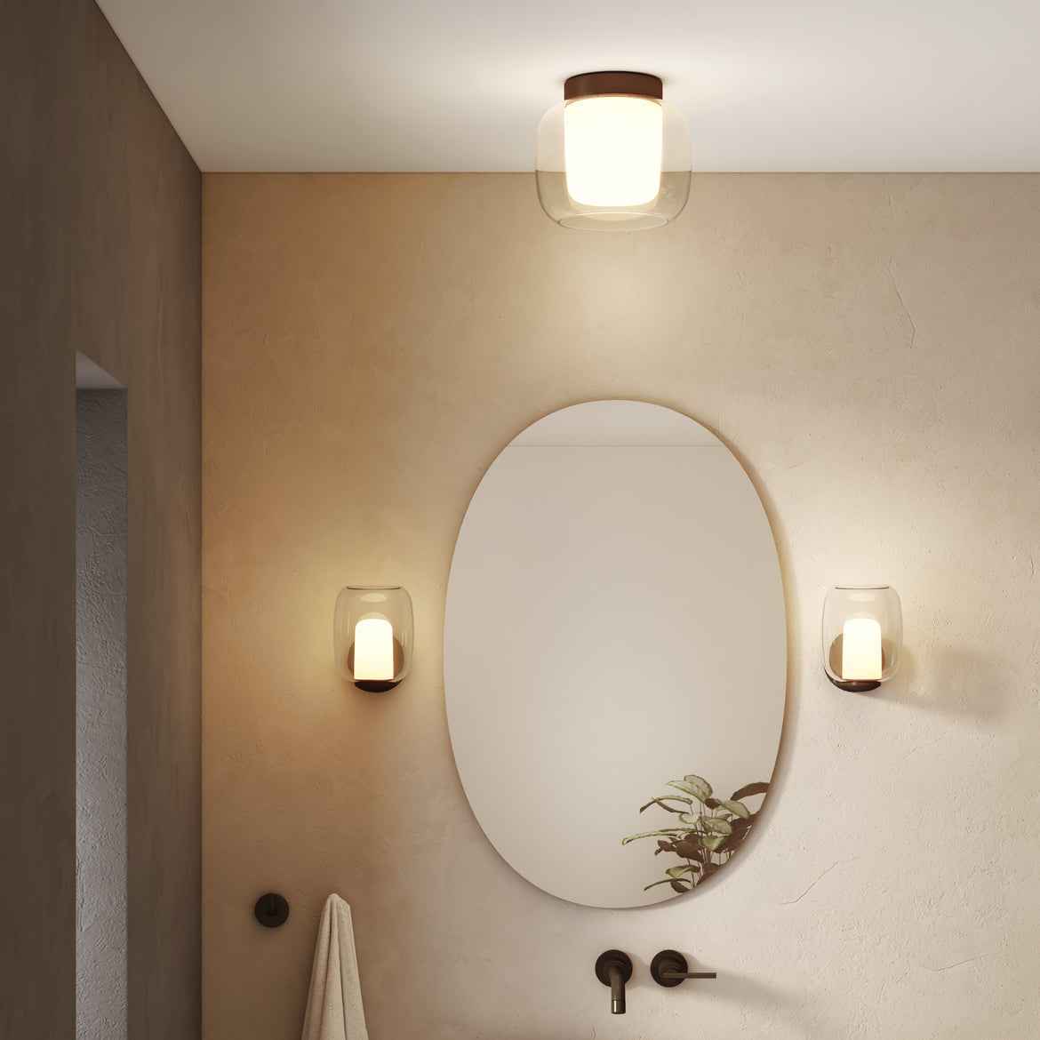 Aquina 240 Small Ceiling, Black, E27, IP44