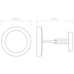 Catena Wall Light with Mirror, Chrome, LED, NO DIM, IP44