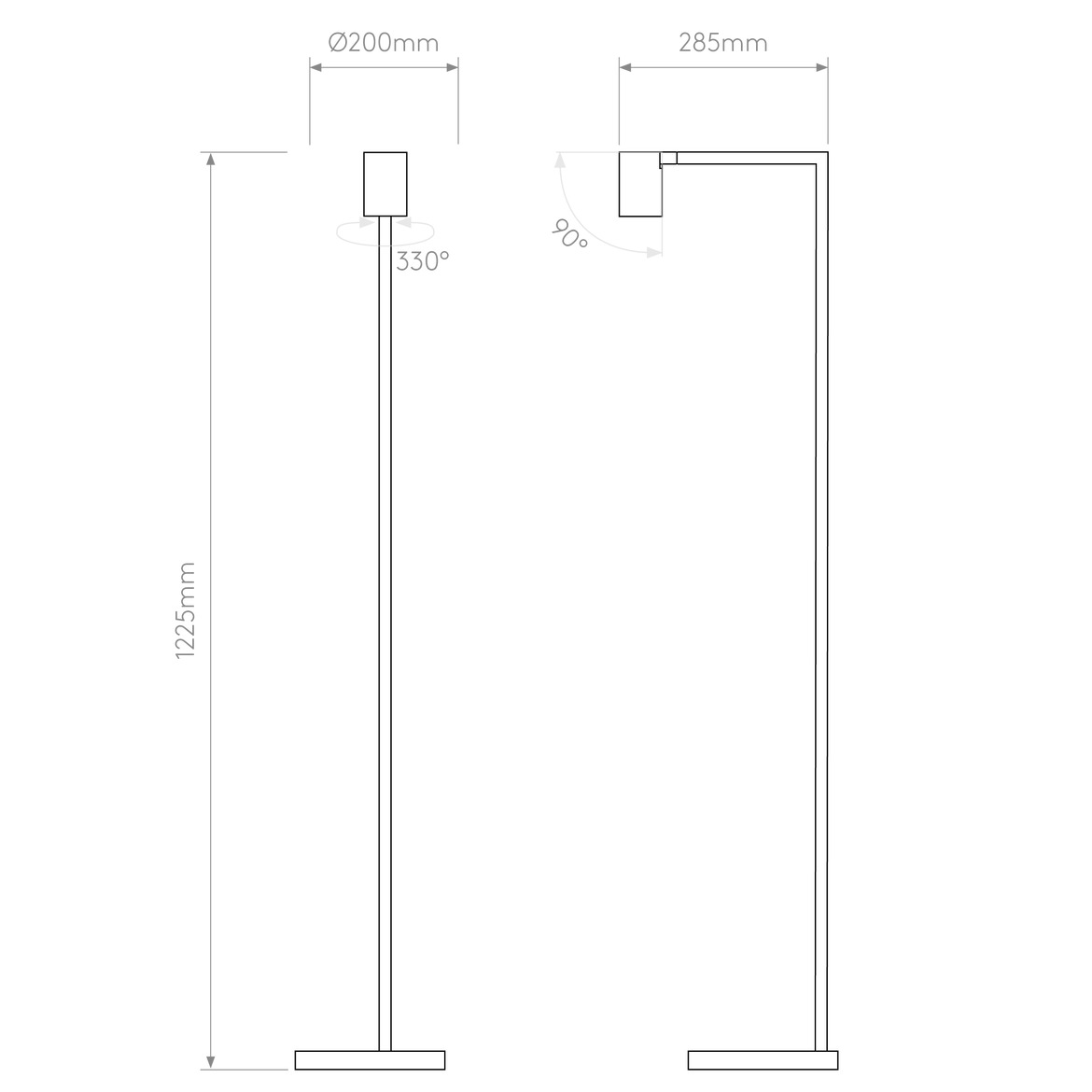 Ascoli Reading Floor Lamp, Adjustable, GU10, IP20