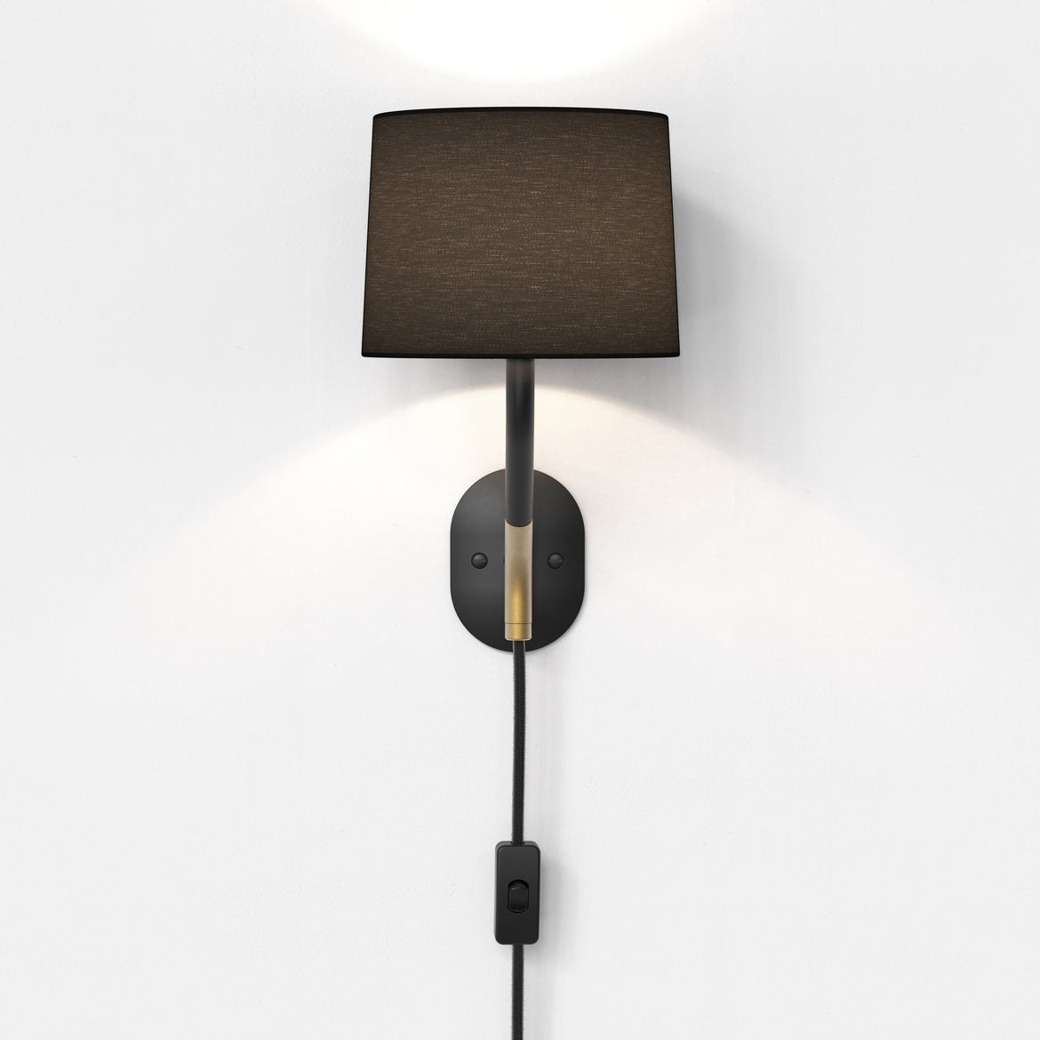 Arbor Reading Wall Light, Black, Plug In, E14, IP20