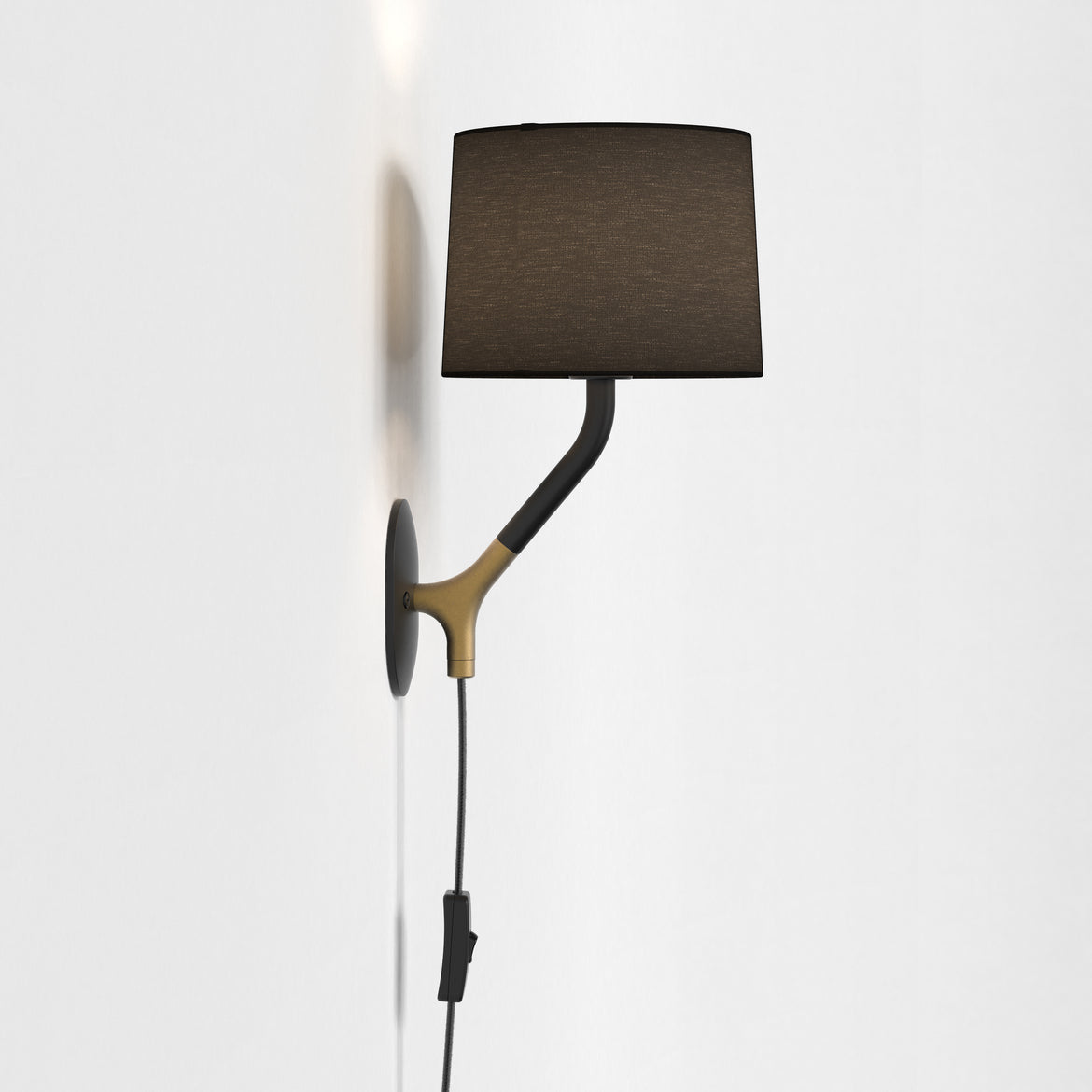 Arbor Reading Wall Light, Black, Plug In, E14, IP20