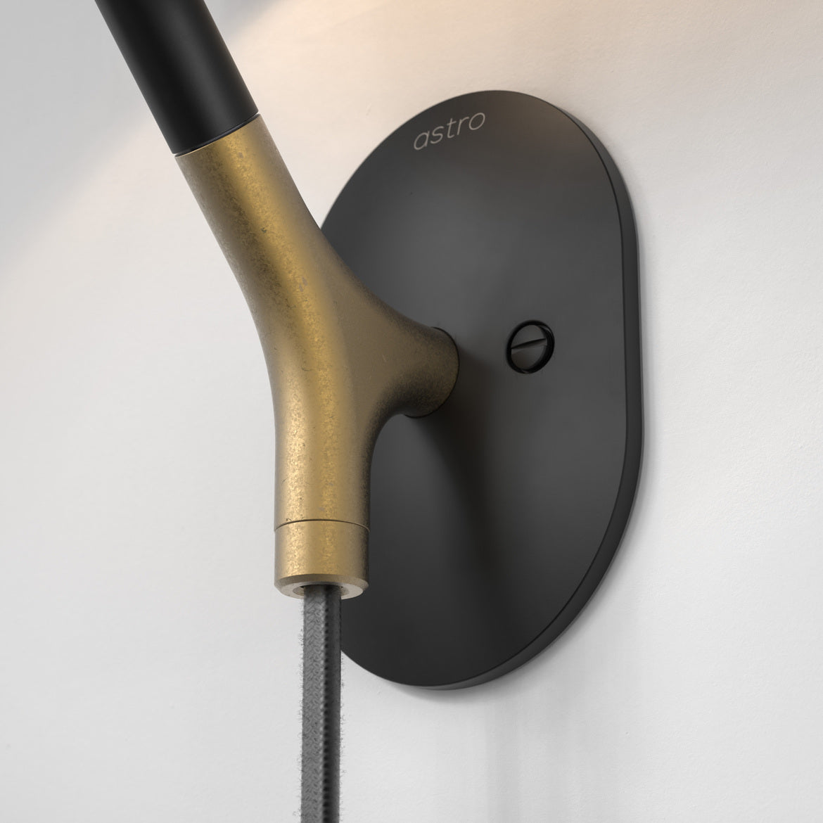 Arbor Reading Wall Light, Black, Plug In, E14, IP20