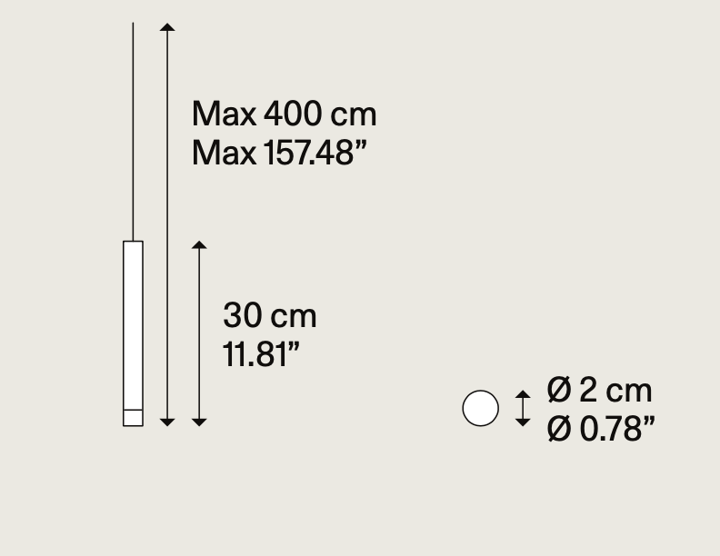 A-Tube Nano Pendant, Black, Small, LED, Triac Dim, IP20