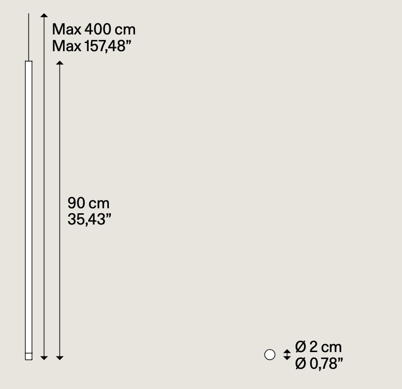 A-Tube Nano Pendant, Champagne, Large, LED, Triac Dim, IP20