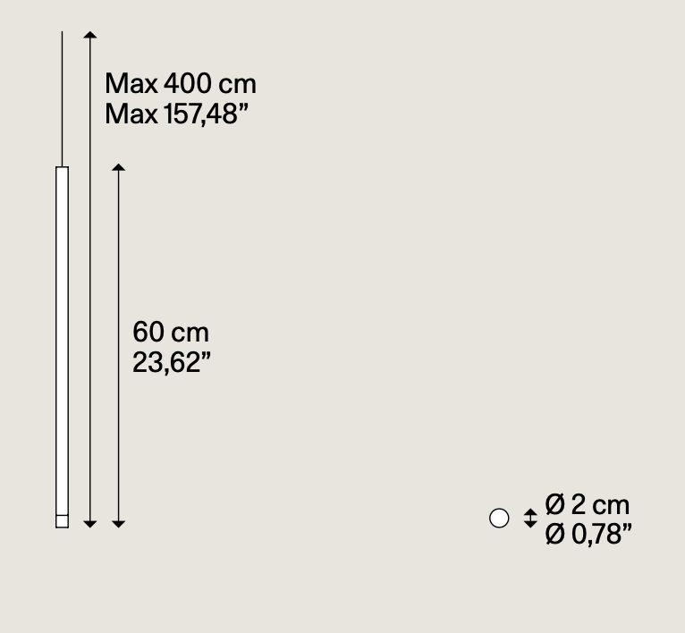 A-Tube Nano Pendant, Black, Medium, LED, Triac Dim, IP20