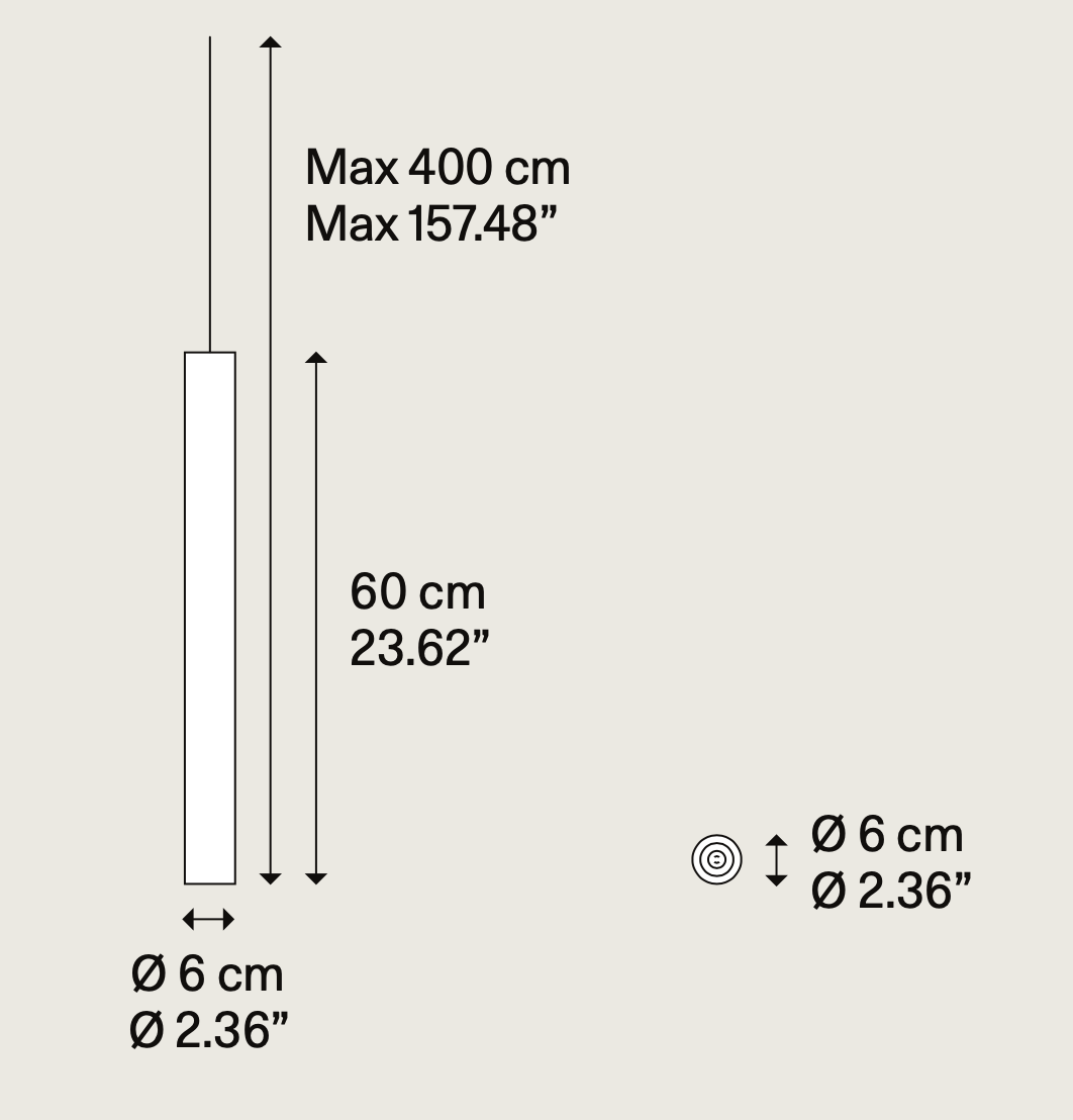 A-Tube Pendant, 60 cm L, Bronze, GU10, IP20