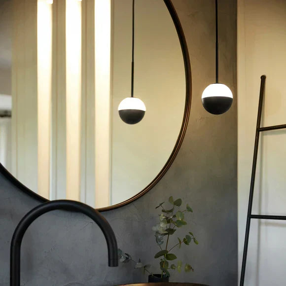 Alfi Pendant, White Glass with Gold Cap, LED, Surface, On/Off, IP20