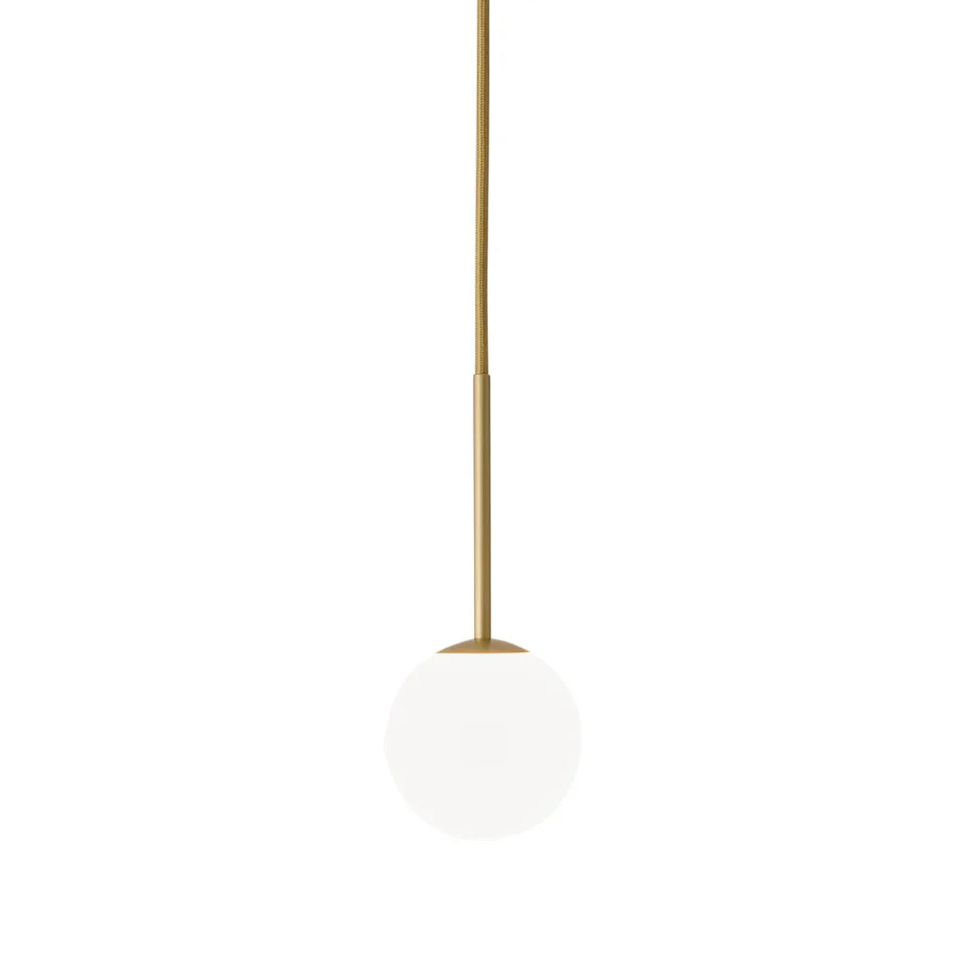 Alfi Pendant, White Glass with Gold Hardware, LED, Surface, On/Off, IP20