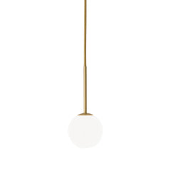 Alfi Pendant, White Glass with Gold Hardware, LED, Surface, On/Off, IP20