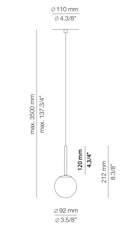 Alfi Pendant, White Glass with Gold Hardware, LED, Recessed, On/Off, IP20