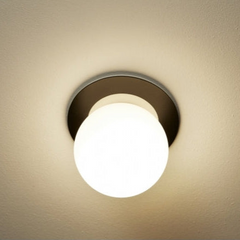 Alfi Spot Light, White Glass with Black Hardware, LED, Surface, On/Off, IP20