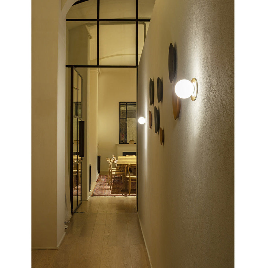Alfi Wall Light, White Glass with Black Hardware, LED, Recessed, On/Off, IP20