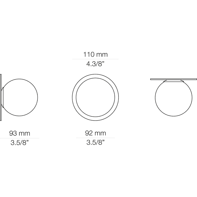 Alfi Wall Light, White Glass with Gold Hardware, LED, Recessed, On/Off, IP20