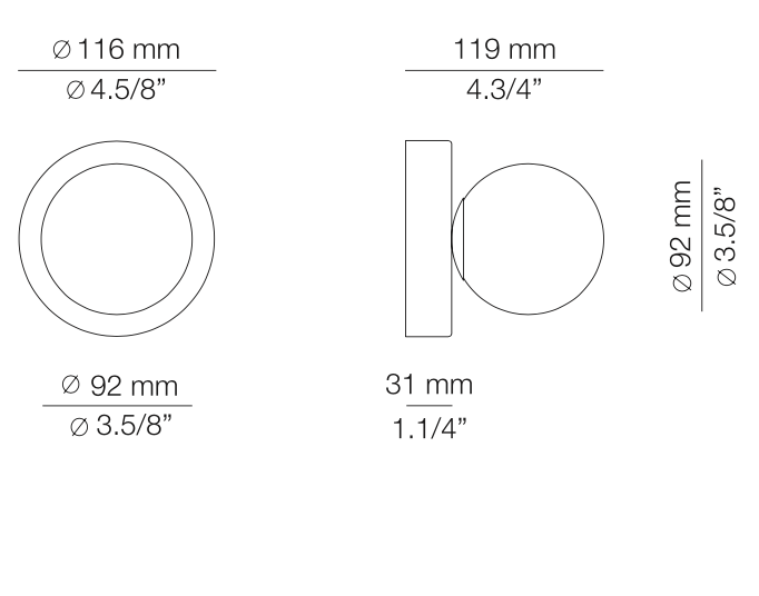 Alfi Wall Light, White Glass with Black Hardware, LED, Surface, On/Off, IP20