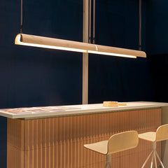 Aluet Linear Double Pendant, 203 cm, Ash Wood, Indirect Only, LED, 70W, Triac Dim, IP20