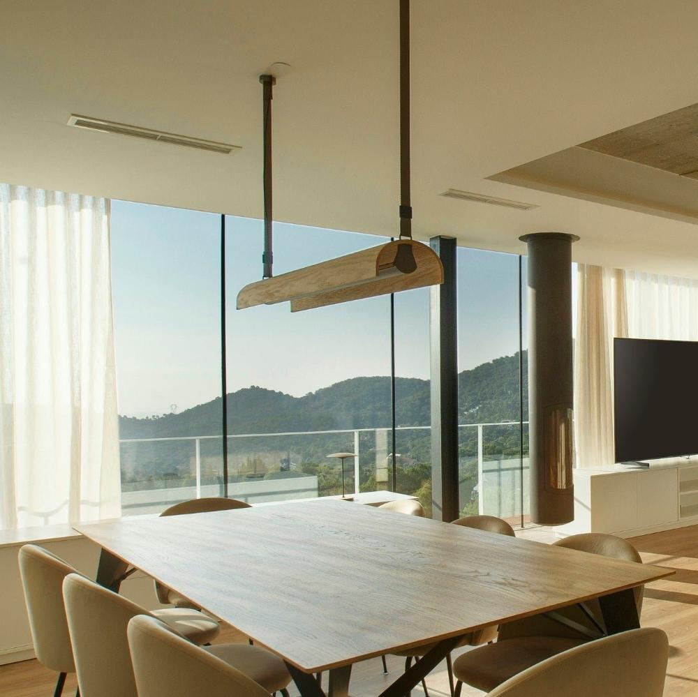 Aluet Linear Pendant, 100 cm, Ash Wood, Direct and Indirect, LED, 40.8W, Triac Dim, IP20