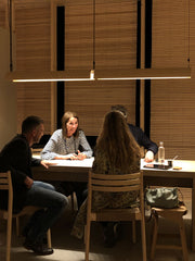 Aluet Linear Double Pendant, 203 cm, Ash Wood, Indirect Only, LED, 70W, Triac Dim, IP20