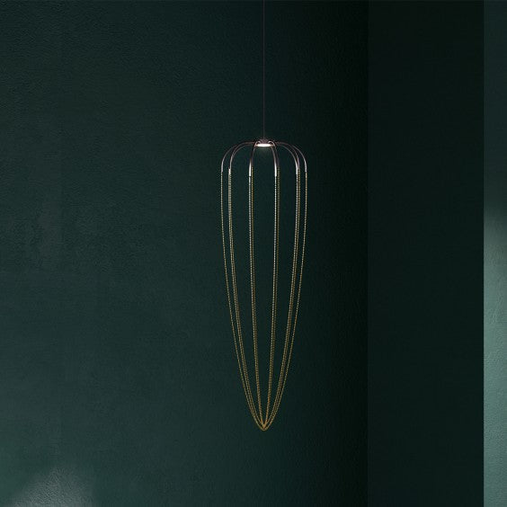 Alysoid Pendant with Brass Beads, 51.5 cm ø x 170, LED, Phase Dim, IP20