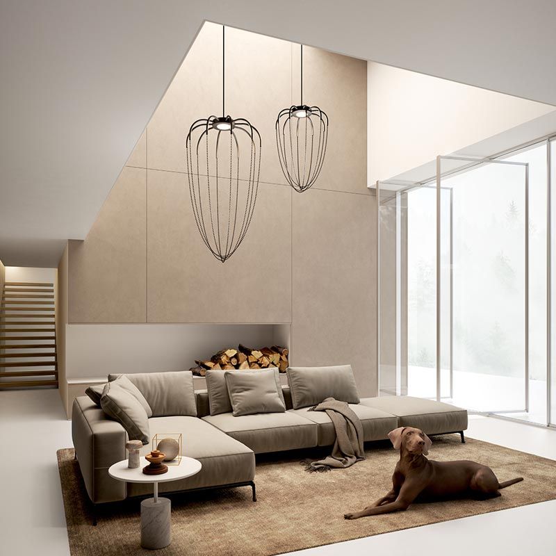 Alysoid Pendant with Brass Beads, 34.5 cm ø x 54, LED, Phase Dim, IP20