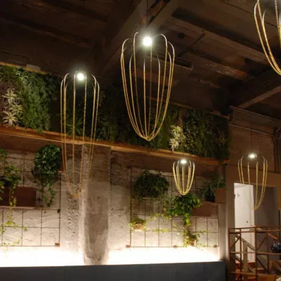 Alysoid Pendant with Brass Beads, 34.5 cm ø x 54, LED, Phase Dim, IP20