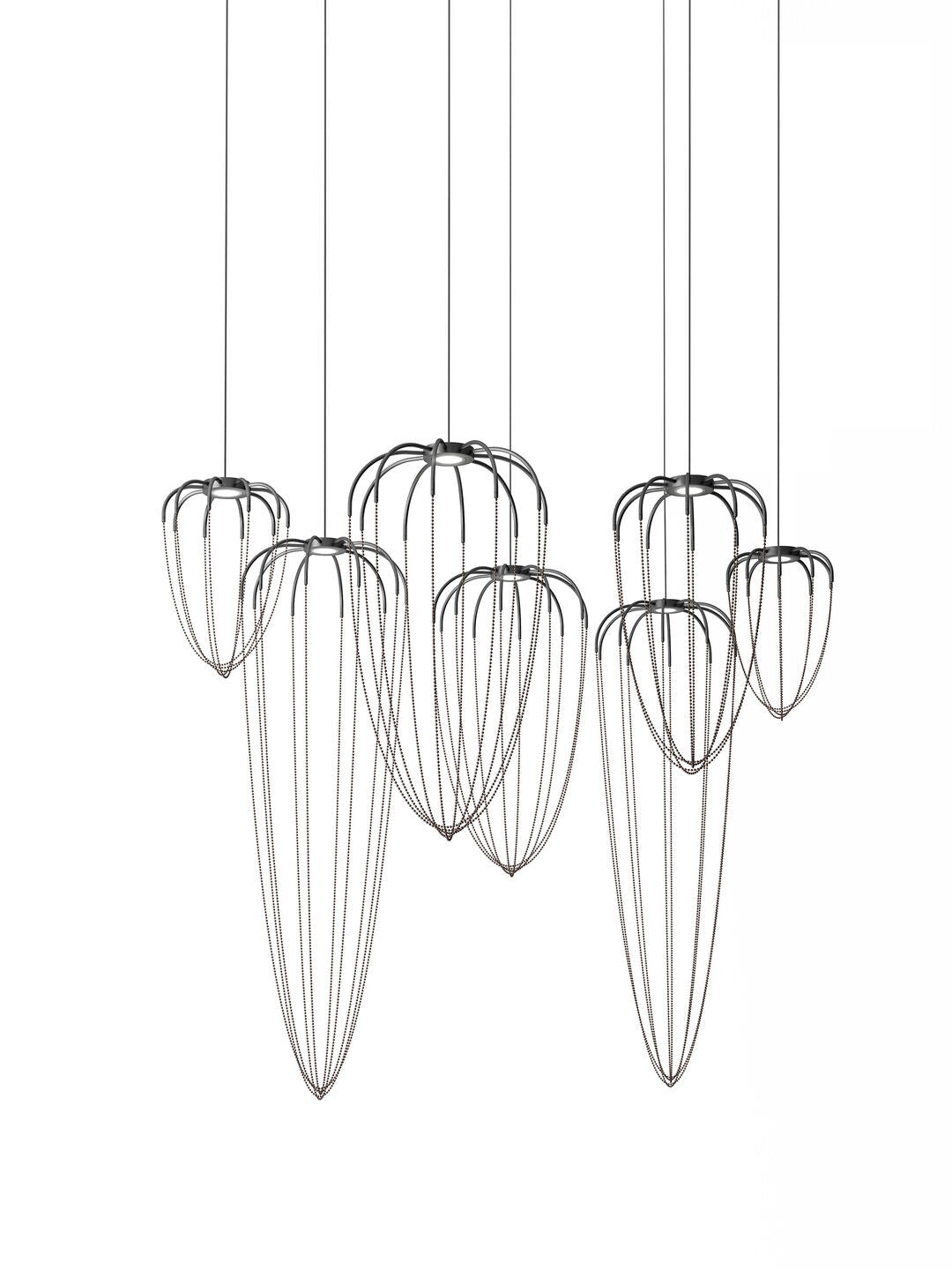 Alysoid Pendant with Black Nickel Beads, 51.5 cm ø x 100, LED, Phase Dim, IP20