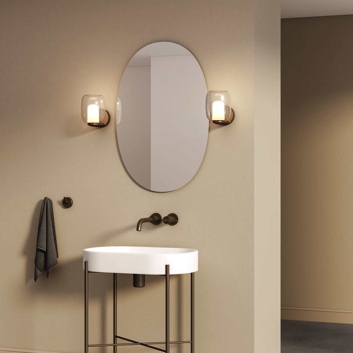 Aquina Wall Light, Black, G9, IP44