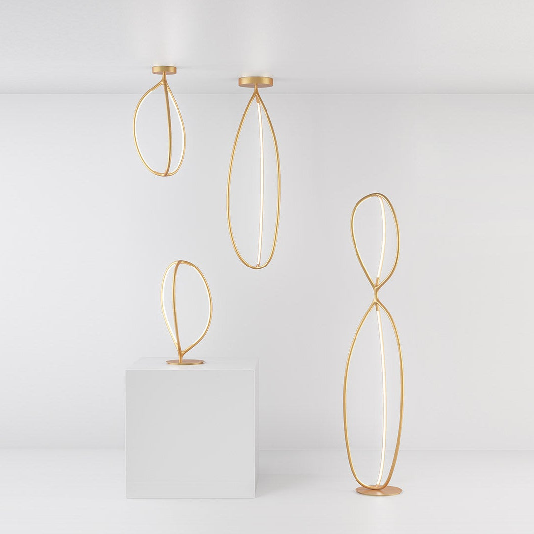 Arrival Floor Lamp, Brass, LED, Floor Switch Dim or App, IP20