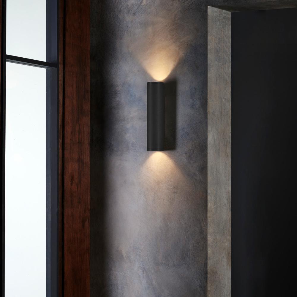 Ava Wall, Textured Black, 1 Beam, GU10, IP44