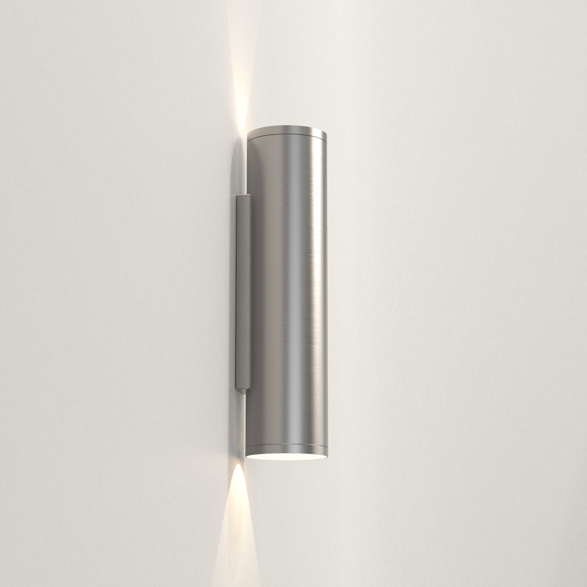 Ava Wall, Brushed Stainless Steel, 2 Beams, GU10, IP44