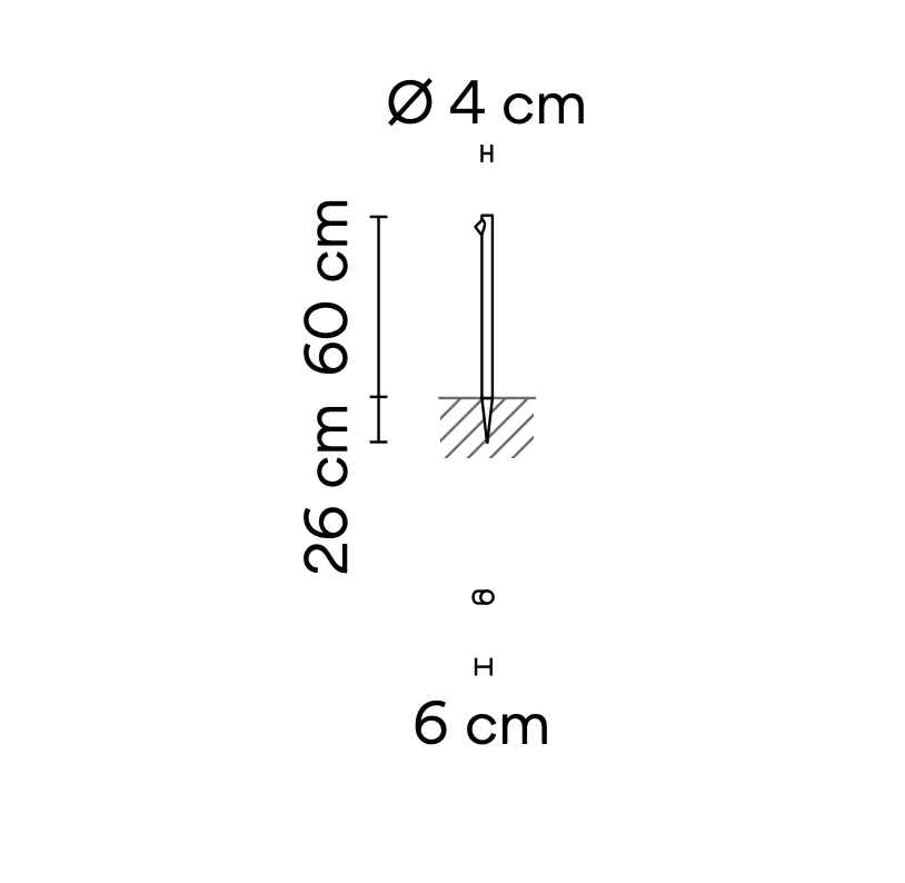 Bamboo Floor, 1 Beam, Oxide, LED, 2.1W, On/Off, IP66