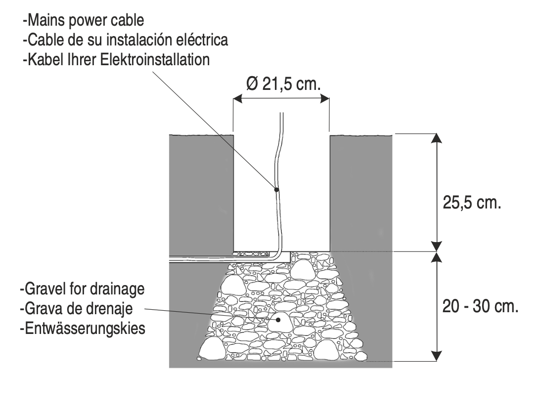 Bamboo Floor, 7 Beam, Oxide, LED, 14.7W, On/Off, IP66