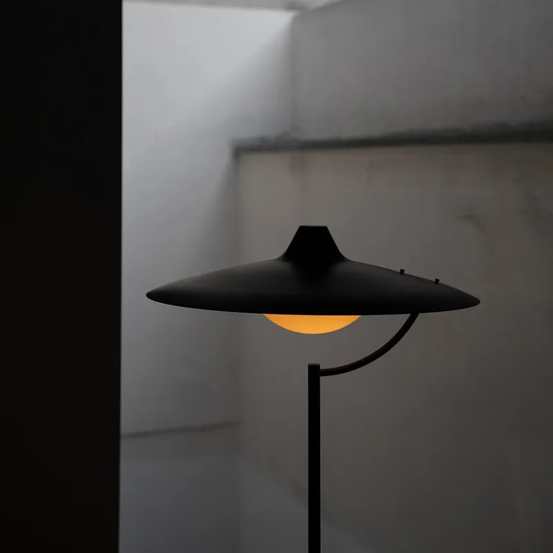 Biny Floor Lamp, Black with Glass Diffuser, LED, Touch Dim, IP20