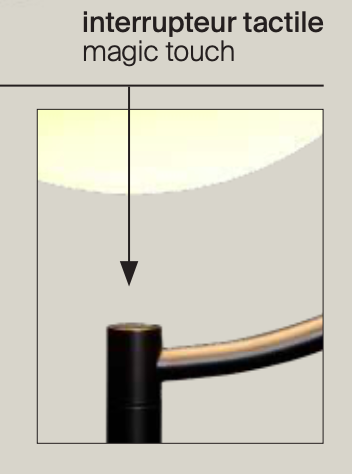 Biny Floor Lamp, Black with Glass Diffuser, LED, Touch Dim, IP20