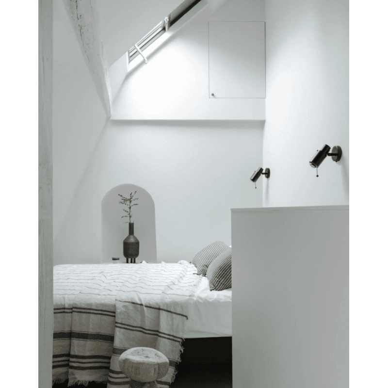 Biny Adjustable Reading Wall with Stick, Black and Gold, GU10, Thumbswitch, IP20