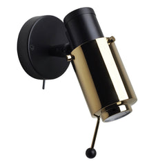 Biny Adjustable Reading Wall with Stick, Black and Gold, LED, Thumbswitch, IP20