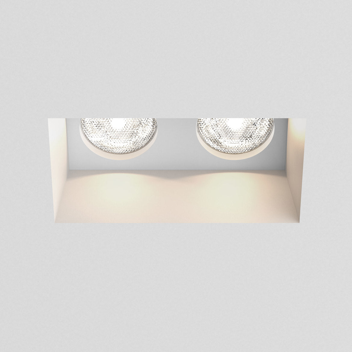 Blanco Square Double Downlight, Plastered In, GU10, IP20