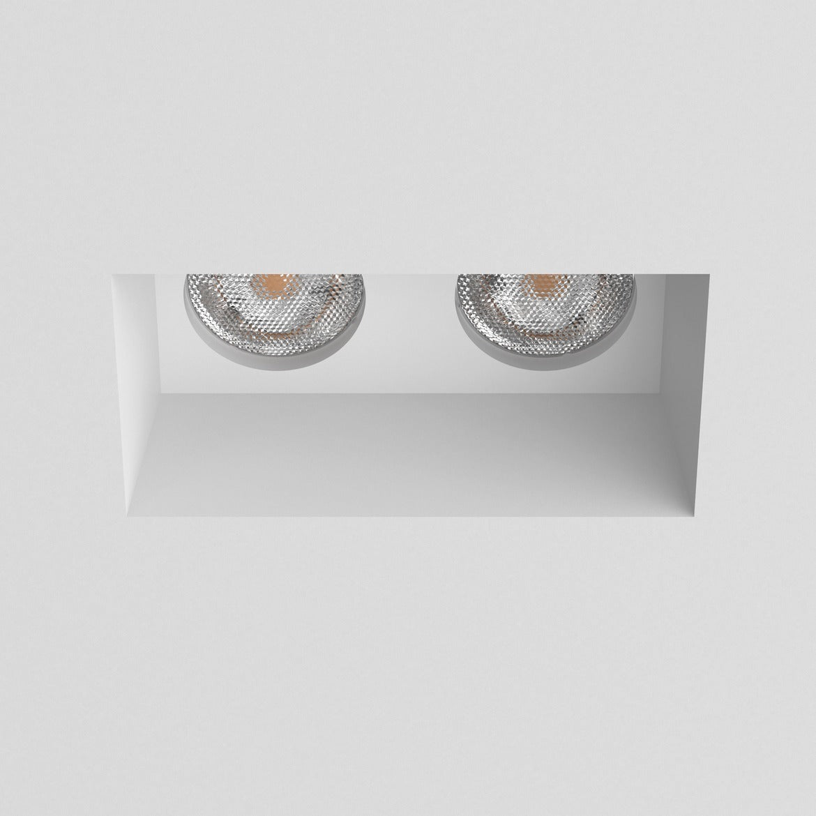 Blanco Square Double Downlight, Plastered In, GU10, IP20