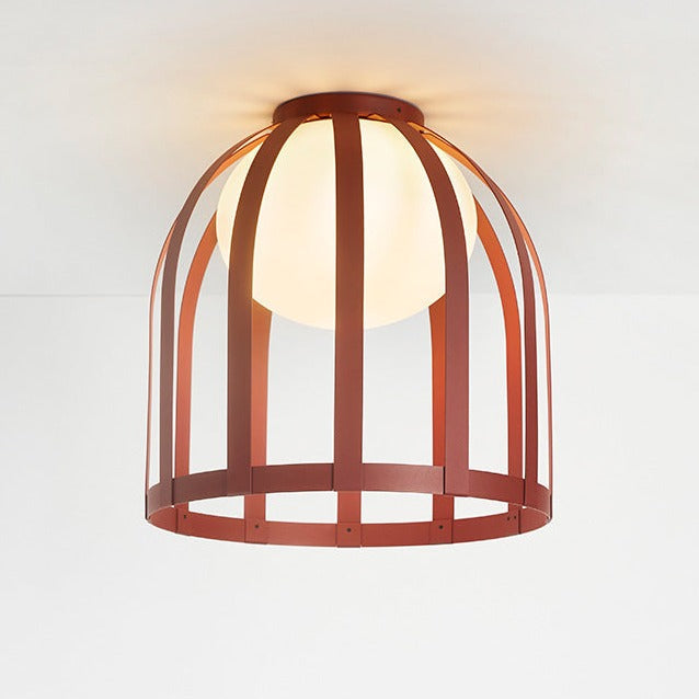 Bols Ceiling, Ox Red with Polycarbonate Diffuser, LED, Triac Dim, IP65