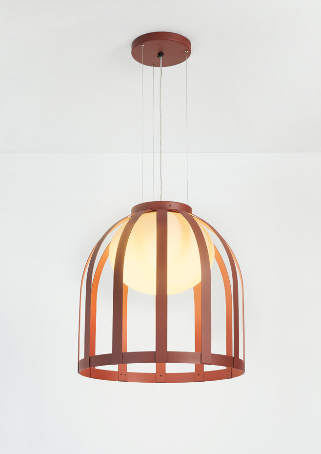 Bols Pendant, Ox Red with Polycarbonate Diffuser, LED, Triac Dim, IP65