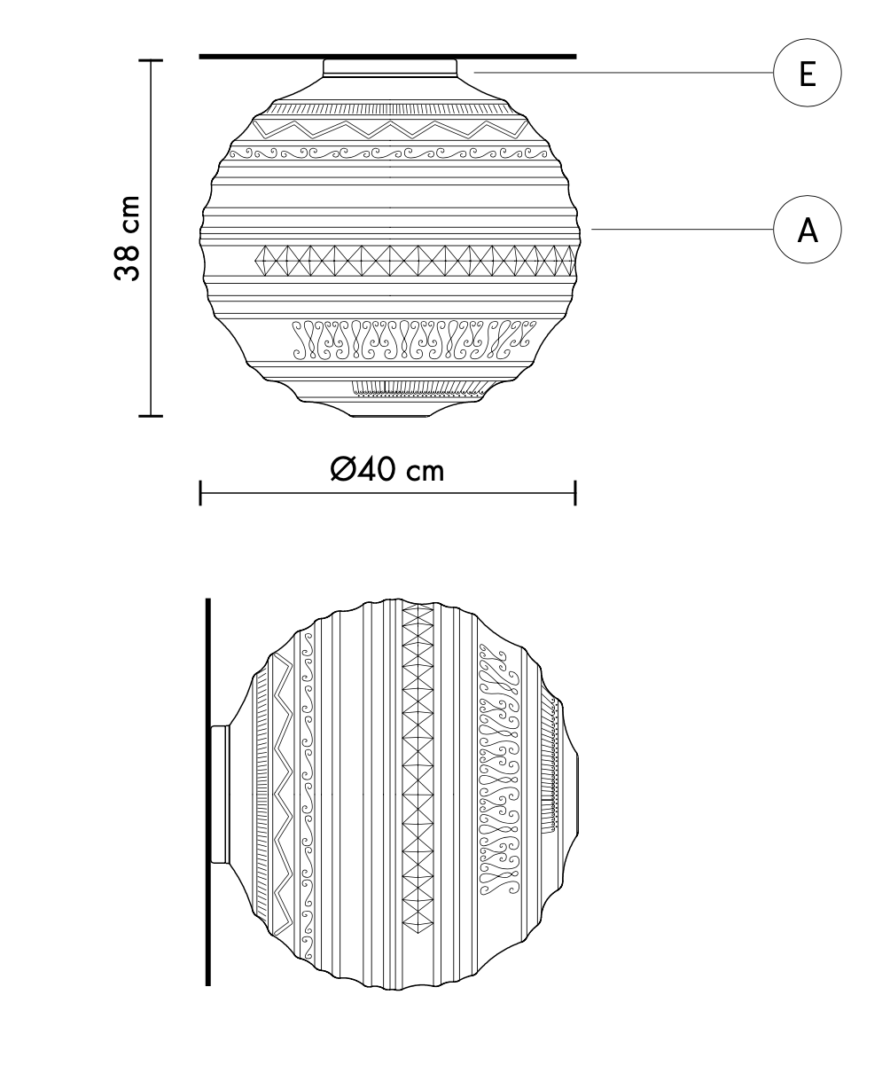Braille Wall, 40 cm, White Textured Glass with Black Base, E27, Triac Dim, IP20